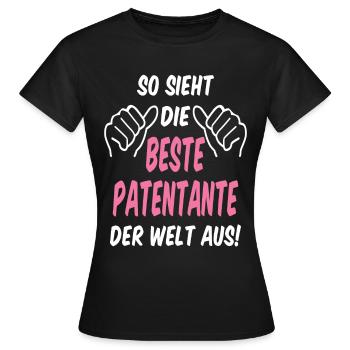 beste Patentante der Welt Pate Tante - Frauen T-Shirt - Schwarz - Vorne - AI Model Female 172 dark (172cm)