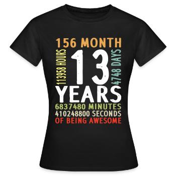 13. Geburtstag Junge Mädchen Mann Frau 13 Jahre - Frauen T-Shirt - Schwarz - Vorne - AI Model Female 172 dark (172cm)