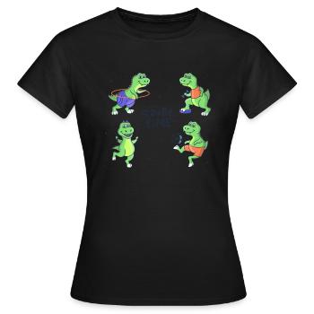 Sport temps dinosaure sport équipe mignon - T-shirt Femme - noir - Devant - AI Model Female 172 dark (172cm)