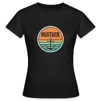 Rostocker Warnemünde Rostock Ostsee - Frauen T-Shirt - Schwarz - Vorne - AI Model Female 172 dark (172cm)
