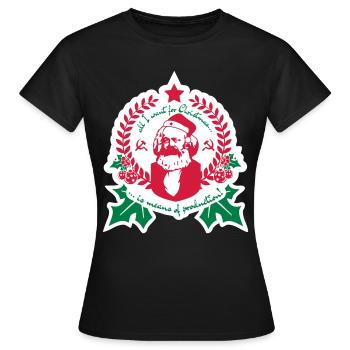Happy X-Marx - Ugly Christmas Sweater - T-shirt Femme - noir - Devant - AI Model Female 172 dark (172cm)