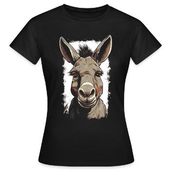 Âne âne mulet mulet mulet - T-shirt Femme - noir - Devant - AI Model Female 172 dark (172cm)