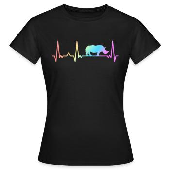 Rhinocéros Rhinocéros - T-shirt Femme - noir - Devant - AI Model Female 172 dark (172cm)