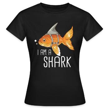 Requin, Océan, Requin tigre, Animal, Poisson - T-shirt Femme - noir - Devant - AI Model Female 172 dark (172cm)