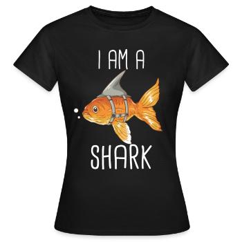 Requin, Océan, Requin tigre, Animal, Poisson - T-shirt Femme - noir - Devant - AI Model Female 172 dark (172cm)
