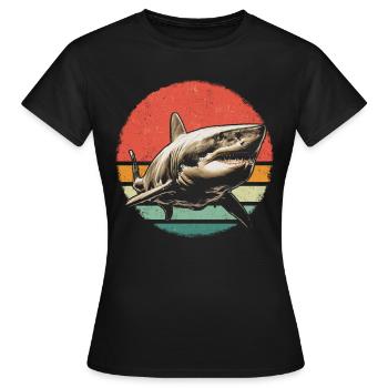 Requin, Océan, Requin tigre, Animal, Poisson - T-shirt Femme - noir - Devant - AI Model Female 172 dark (172cm)