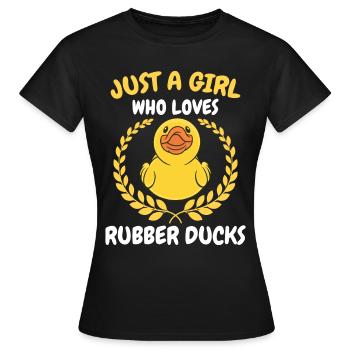 Canards en caoutchouc Salle de bain Canard jaune - T-shirt Femme - noir - Devant - AI Model Female 172 dark (172cm)