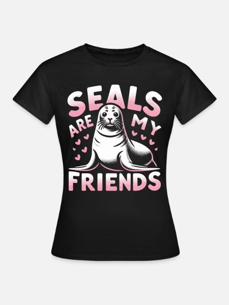 Robbe Robben Tier Seelöwe - Frauen T-Shirt - Schwarz