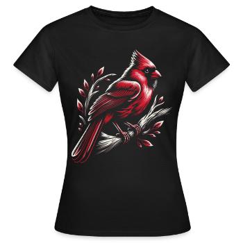 Cardinal Rouge Cardinal Oiseau Rouge Cardinal - T-shirt Femme - noir - Devant - AI Model Female 172 dark (172cm)