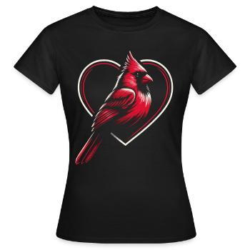 Cardinal Rouge Cardinal Oiseau Rouge Cardinal - T-shirt Femme - noir - Devant - AI Model Female 172 dark (172cm)