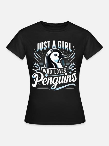 Pinguin Pinguine Tier - Dame-T-shirt - sort