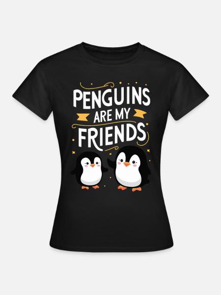 Pinguin Pinguine Tier - Dame-T-shirt - sort