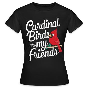 Cardinal Rouge Cardinal Oiseau Rouge Cardinal - T-shirt Femme - noir - Devant - AI Model Female 172 dark (172cm)