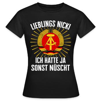 Allemagne de l’Est Est Est RDA Home Bloc de l’Est - T-shirt Femme - noir - Devant - AI Model Female 172 dark (172cm)