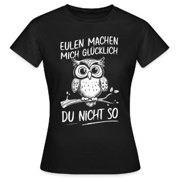 Nachteule Eule Eulen Vogel - Frauen T-Shirt - Schwarz - Vorne - AI Model Female 172 dark (172cm)