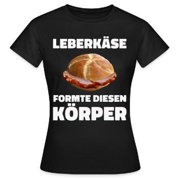 Leberkäs Bayern Leberkas Semmel Fleischkäse - T-shirt Femme - noir - Devant - AI Model Female 172 dark (172cm)