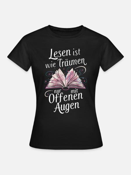 Buch Lesen Bücher Buch Nerd Bücherwurm - Frauen T-Shirt - Schwarz