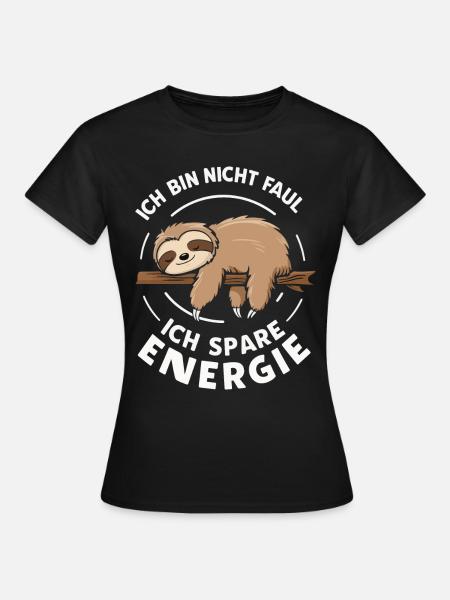 Faultier Faultiere Tier Schlafen Faul - Frauen T-Shirt - Schwarz