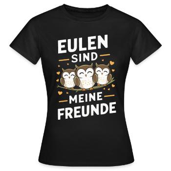 oiseau de nuit hibou hibou oiseau - T-shirt Femme - noir - Devant - AI Model Female 172 dark (172cm)