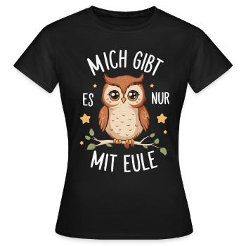 oiseau de nuit hibou hibou oiseau - T-shirt Femme - noir - Devant - AI Model Female 172 dark (172cm)