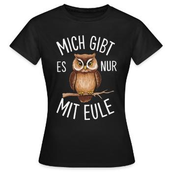 oiseau de nuit hibou hibou oiseau - T-shirt Femme - noir - Devant - AI Model Female 172 dark (172cm)