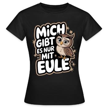 oiseau de nuit hibou hibou oiseau - T-shirt Femme - noir - Devant - AI Model Female 172 dark (172cm)