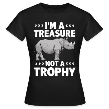 Rhinocéros Rhinocéros - T-shirt Femme - noir - Devant - AI Model Female 172 dark (172cm)