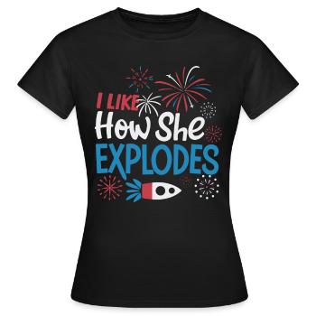 Pyrotechnie Feux d’artifice Pyrotechnie - T-shirt Femme - noir - Devant - AI Model Female 172 dark (172cm)