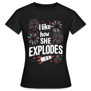 Pyrotechnics Fireworks Pyrotechnics - Women's T-Shirt - black - Front - AI Model Female 172 dark (172cm)