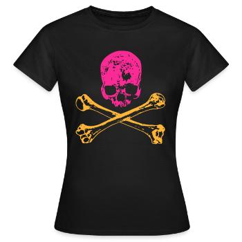 Crâne et os - T-shirt Femme - noir - Devant - AI Model Female 172 dark (172cm)