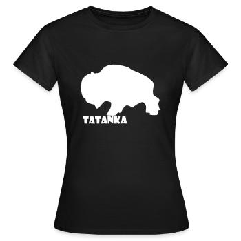 Tatanka, der amerikansiche Büffel - Frauen T-Shirt - Schwarz - Vorne - AI Model Female 172 dark (172cm)
