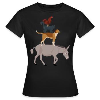 Musiciens de la ville de Brême, cadeau de Brême - T-shirt Femme - noir - Devant - AI Model Female 172 dark (172cm)