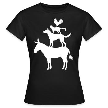 Musiciens de la ville de Brême, cadeau de Brême - T-shirt Femme - noir - Devant - AI Model Female 172 dark (172cm)