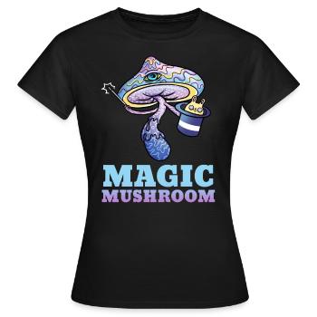 Trippy Psilocybin Toadstool Gift Psy & Goa - T-shirt Femme - noir - Devant - AI Model Female 172 dark (172cm)
