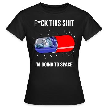 L'astronaute dans la pilule Mdma, une fan de Goa dans l'espace - T-shirt Femme - noir - Devant - AI Model Female 172 dark (172cm)