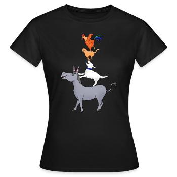 Musiciens de la ville de Brême, cadeau de Brême - T-shirt Femme - noir - Devant - AI Model Female 172 dark (172cm)