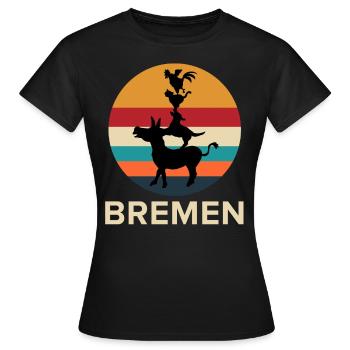 Musiciens de la ville de Brême, cadeau de Brême - T-shirt Femme - noir - Devant - AI Model Female 172 dark (172cm)