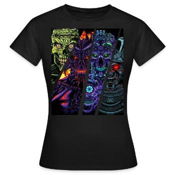 Zombie Roboter Samurai Dämon - Frauen T-Shirt - Schwarz - Vorne - AI Model Female 172 dark (172cm)
