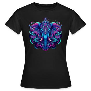 Goa Merch pour le Goa Trance Psytrance Festival - T-shirt Femme - noir - Devant - AI Model Female 172 dark (172cm)