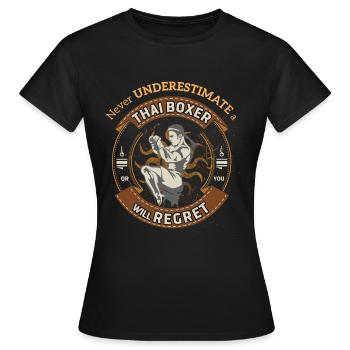 boxe thaï - T-shirt Femme - noir - Devant - AI Model Female 172 dark (172cm)