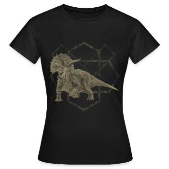 Triceratops - T-shirt Femme - noir - Devant - AI Model Female 172 dark (172cm)