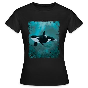Großer Schwertwal Vintage Orca Wasser Geschenk - Frauen T-Shirt - Schwarz - Vorne - AI Model Female 172 dark (172cm)