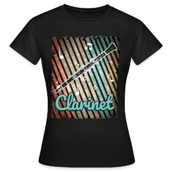 clarinet - Women's T-Shirt - black - Front - AI Model Female 172 dark (172cm)
