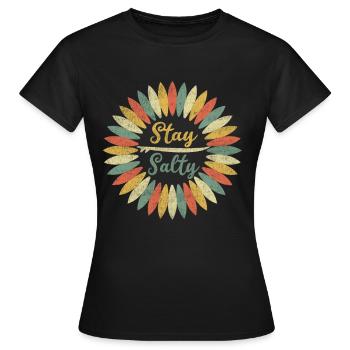 Surfergirl Surfen Surfbrett destroyed - Frauen T-Shirt - Schwarz - Vorne - AI Model Female 172 dark (172cm)