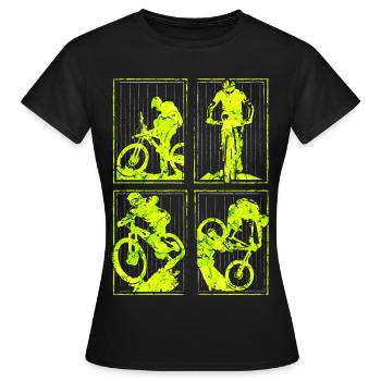 MTB | Mountainbike | Mountainbiken | Mountainbiker - Frauen T-Shirt - Schwarz - Vorne - AI Model Female 172 dark (172cm)