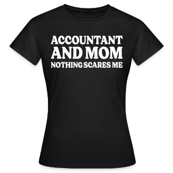 Humour Secrétaire Comptable Et Maman - T-shirt Femme - noir - Devant - AI Model Female 172 dark (172cm)