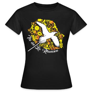 Île de la reunion paille en queue icones - T-shirt Femme - noir - Devant - AI Model Female 172 dark (172cm)