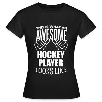 Hockey Hockey Hockey - T-shirt Femme - noir - Devant - AI Model Female 172 dark (172cm)