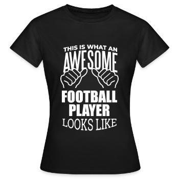 Football Football Football - T-shirt Femme - noir - Devant - AI Model Female 172 dark (172cm)