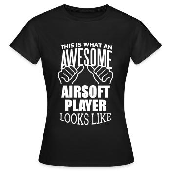 Airsoft Airsoft Airsoft - Frauen T-Shirt - Schwarz - Vorne - AI Model Female 172 dark (172cm)